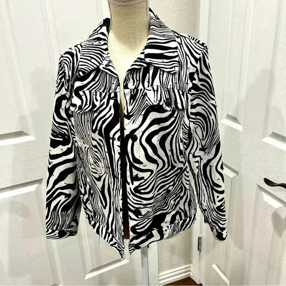 Redd zebra print embellished button front statement jacket size 8 - Picture 1 of 9